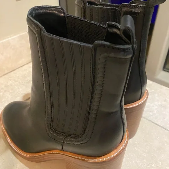 Marc Fisher Black Leather Ankle Boots - Picture 4 of 5